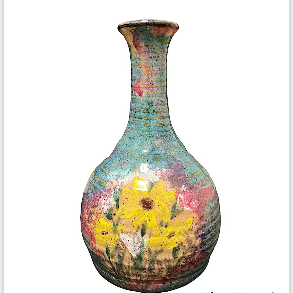 🌼Handmade Decorative Daffodil  Clay Vase